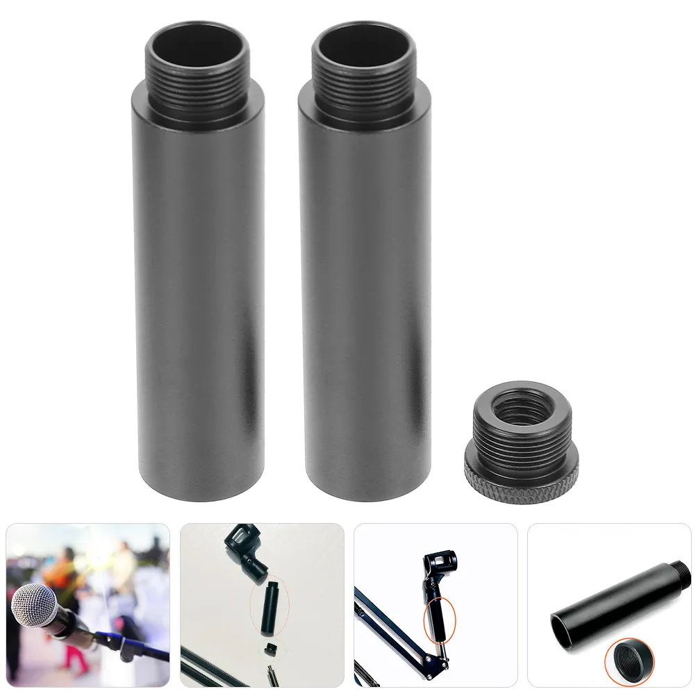 1Set Sturdy Lightweight Mic Stand Extension Tube Aluminum Microphone Desk Stand Extension Rod Easy Install Adapter Nut Included