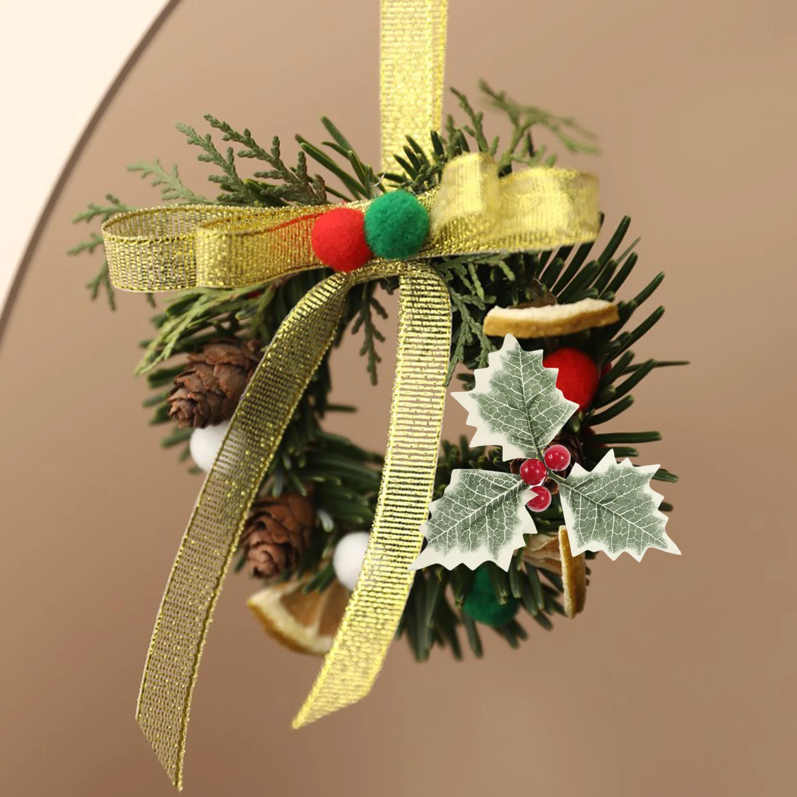 

10pcs Christmas Artificial Floral Stems Fake Plant For Diy Garland Decoration Home Party Holiday Event Greenery Accessories Red