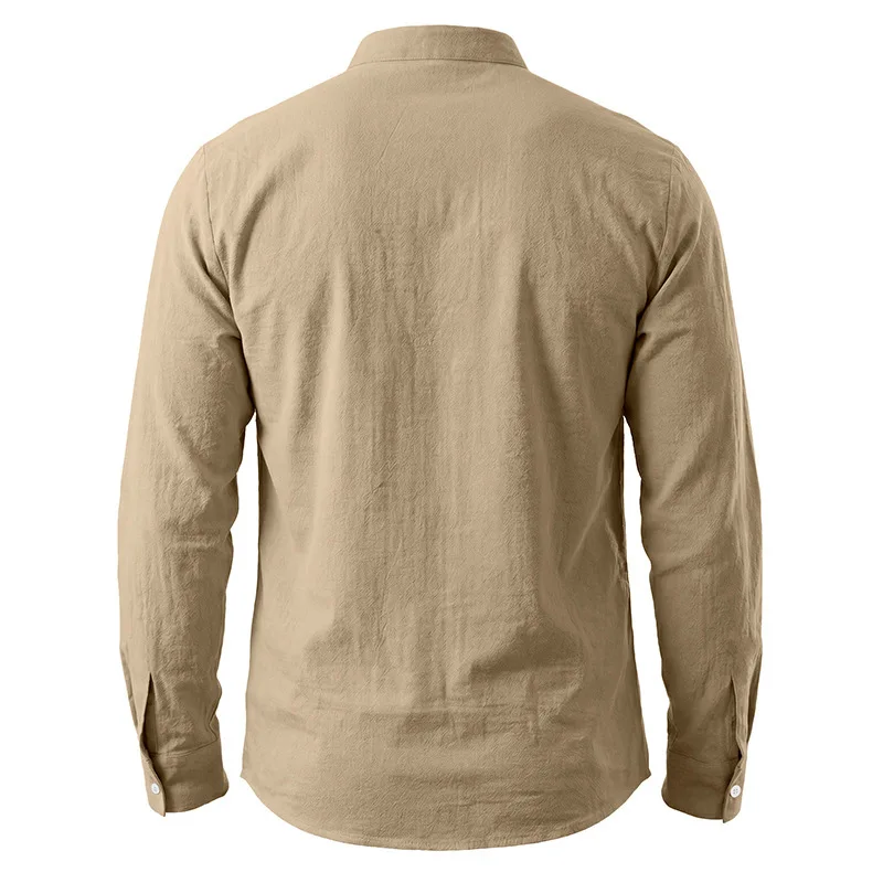 2026 Herren Vintage Mittelalterliches Leinenhemd mit Schnürung, Langarm, Henley-Ausschnitt, Locker Geschnitten, Piraten-Cosplay, Strand, Freizeit, Urlaub, Alltagshemd – Detail 14