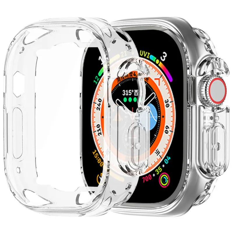 360 Full TPU Case For Apple Watch Ultra 49mm 44MM 40MM 42MM 38MM Soft Clear Screen Protector For IWatch Series 8/7/6/SE/5/4/3