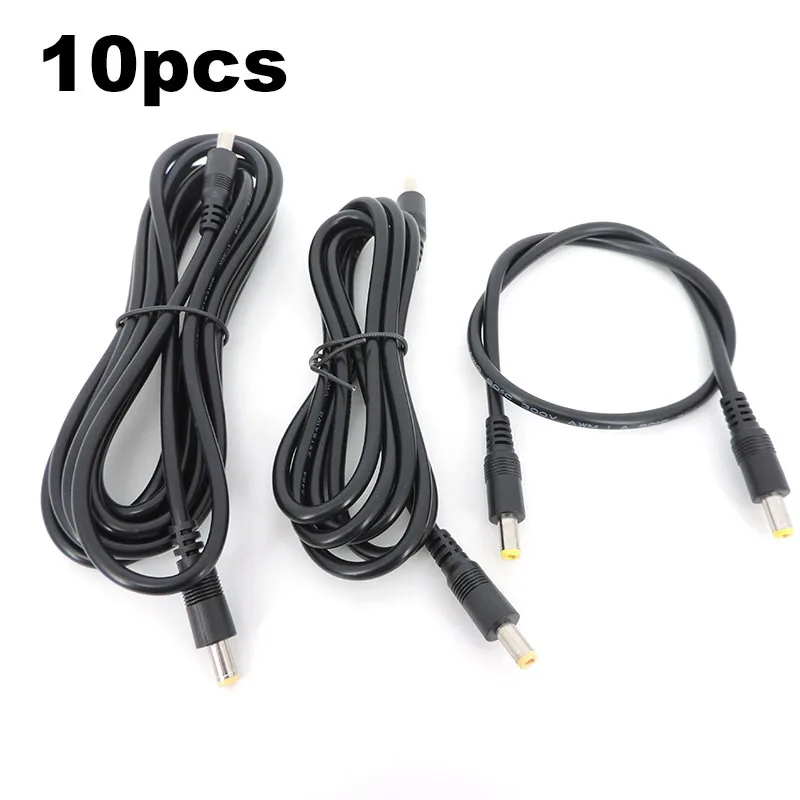 10x 5.5X2.5mm DC male to male Extension power supply Cable Plug Cord 0.5m 1.5M 3meter wire connector Adapter for strip camera L1