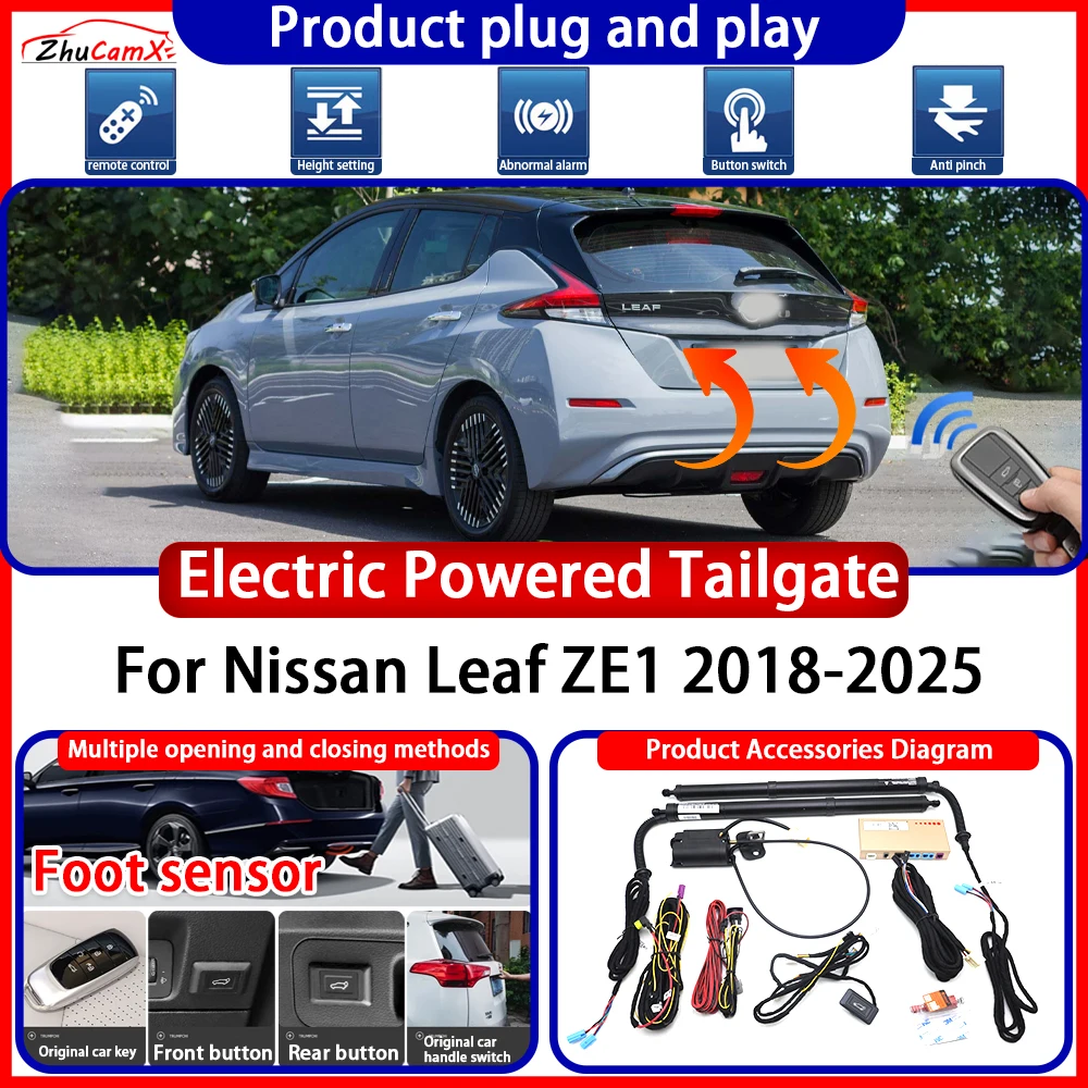 ZhuCamX Electric OEM Powered Tailgate for Nissan Leaf ZE1 2018-2025 System anti pinch Smart Intelligent Control Gate Lift Kit