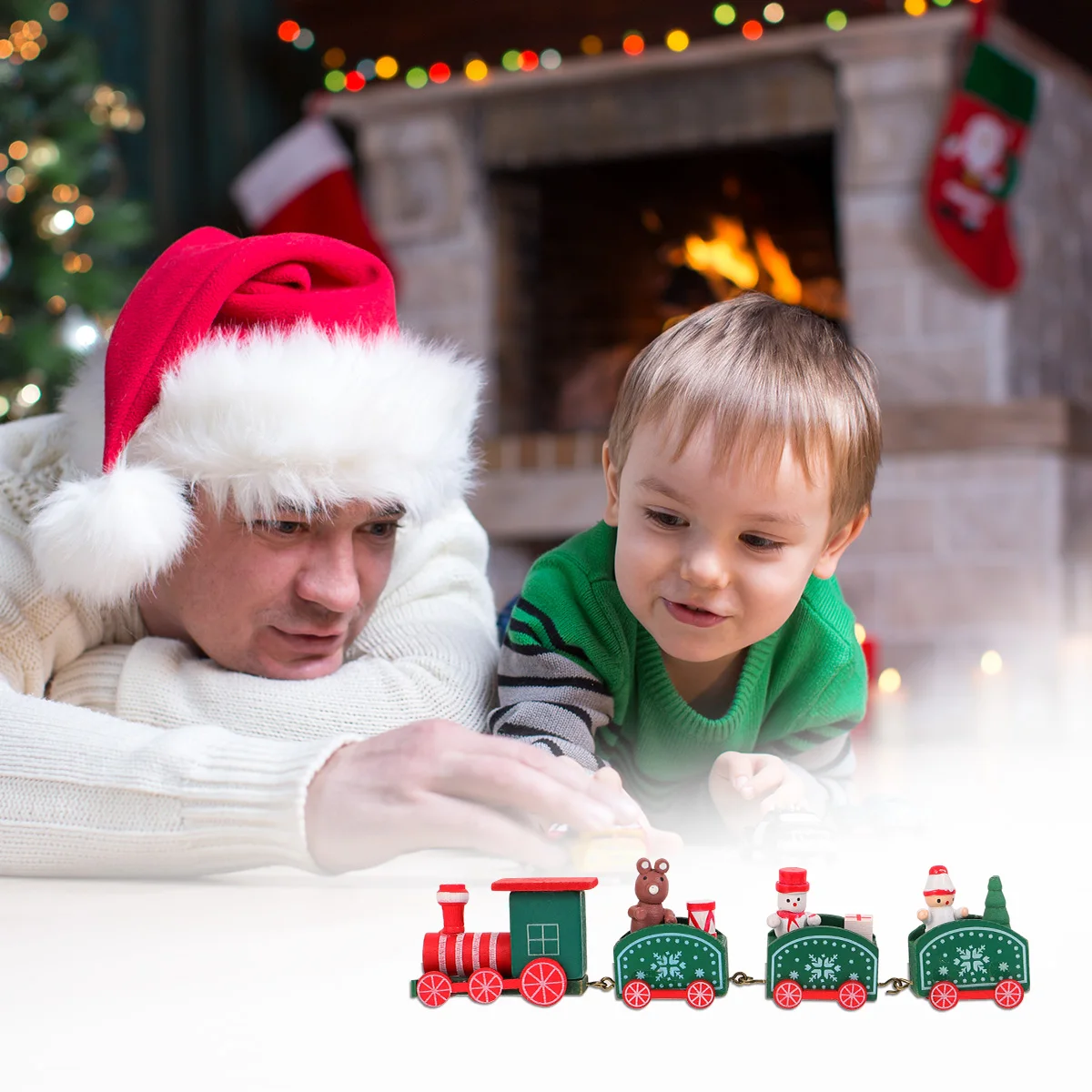 

Wooden Small Train Ornaments Mini Trains for Kids Home Desktop Decoration Toys Placement
