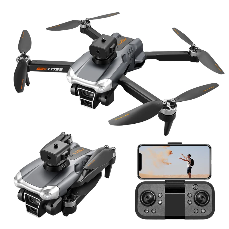 

New YT152 Brushless Dron Four Axis Aircraft Electric Adjustment 4K FPV Three Camera Drones Optical Flow Obstacle Avoidance Drone