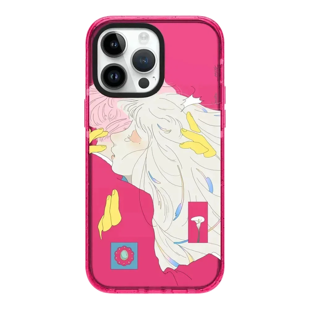 

Embracing Girl Simple Blue Rose Red Border Magnetic Case: Compatible with IPhone 17 16 15 14 13 12 Pro Max 17 Air