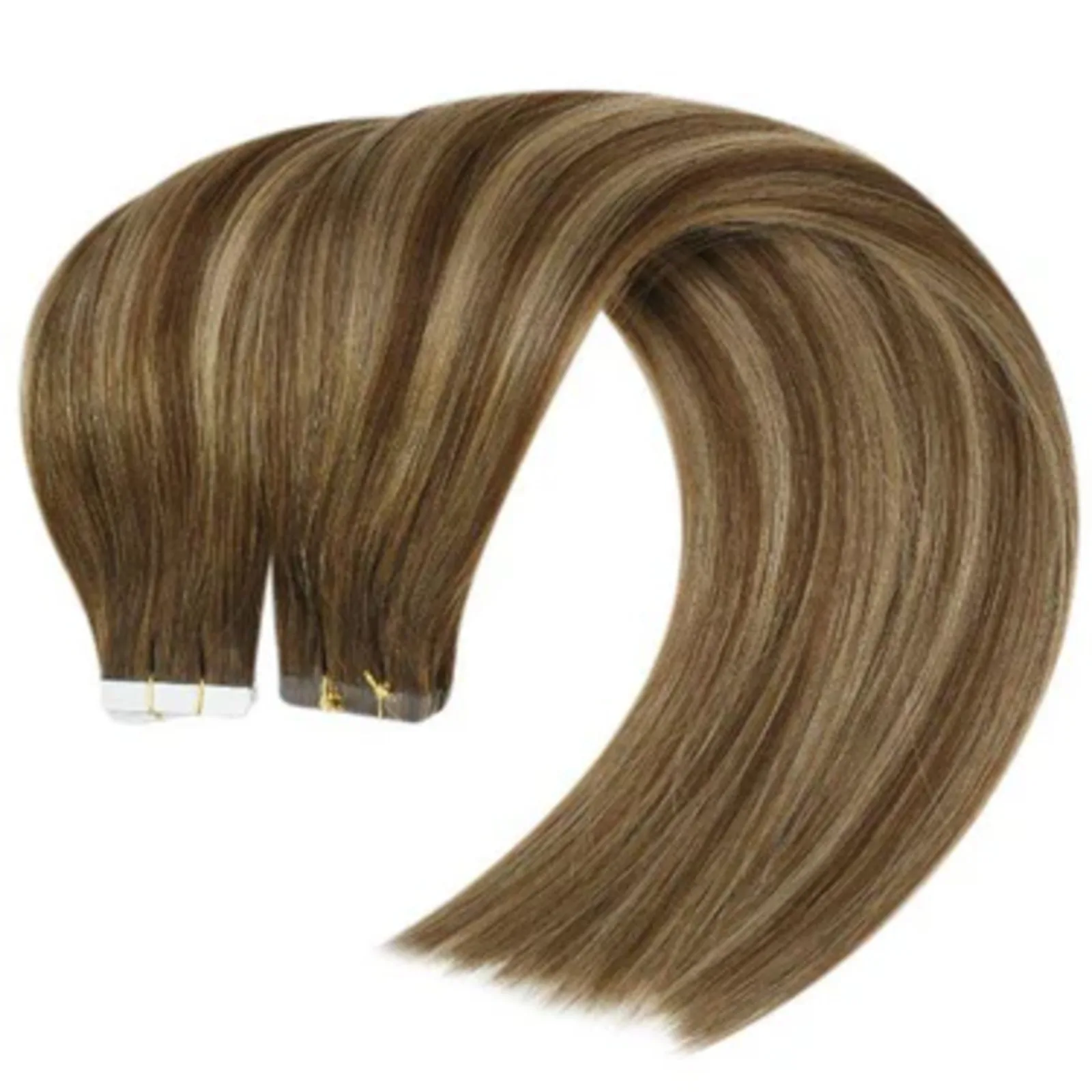 Youngsee virgem extensões de cabelo humano fita em extensões de cabelo em linha reta 100% cabelo humano 14-24 Polegada 10-20 pces