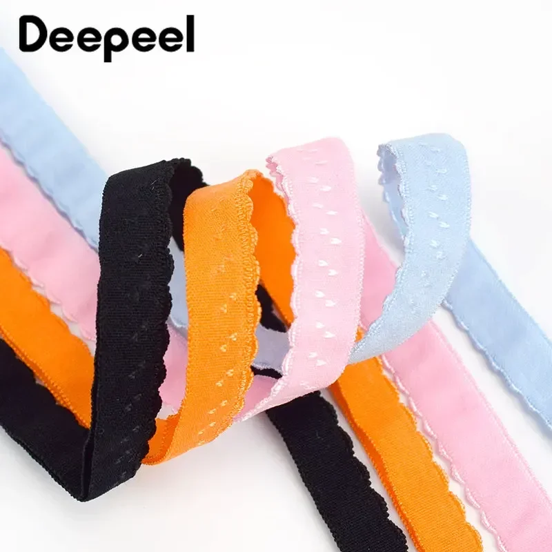 5/10Meters Deepeel 11mm Colored Elastic Band Underwear Stretch Rubber Ribbon Shoulder Strap Belt Clothing Tape Sewing Accessory