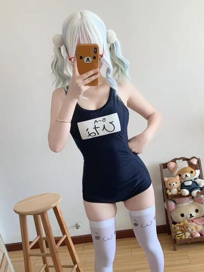 Sexy Style Japanese Dead Sea Cartoon Anime Underwater Suit Women's Two-Piece Swimsuit Cosplay Costume High Elasticity V-Neck