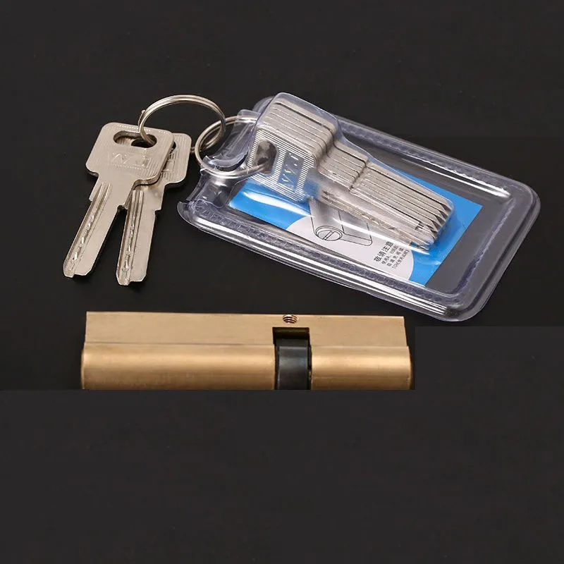 Cylinder Biased Lock 65 70 80 90 100 110 120mm Cylinder AB Key Anti-Theft Entrance Brass Door Lock Lengthened Core Extended Keys