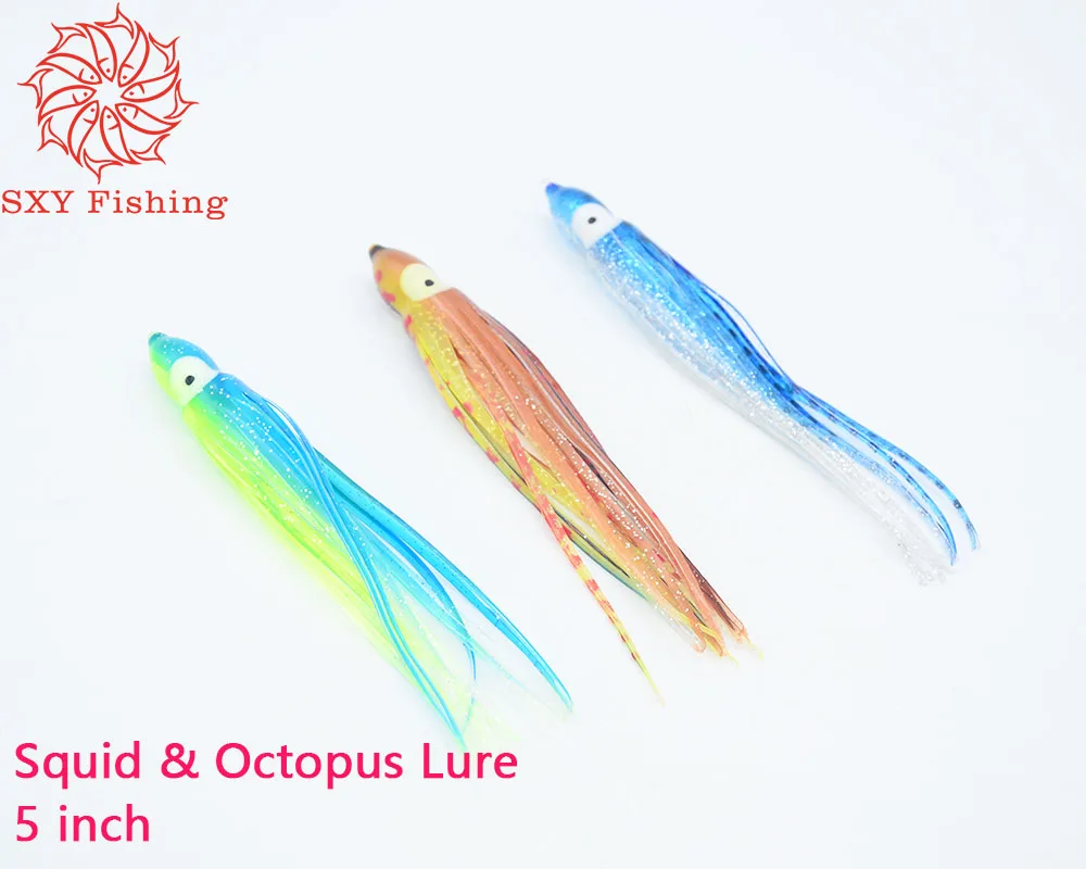 SXY FISHING 5 inch octopus Lure Octopus bait fishing lure Sea fishing bait Multicolor octopus bait