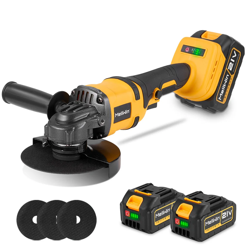 MELLWIN 125 MM Bürstenlosen Elektrischen Winkelschleifer 3 Gänge Variable Geschwindigkeit M14 Akku-polierer Cutter Maschine Für 21V18V Batterie