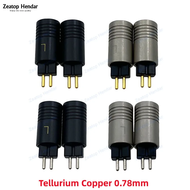 1Pair Tellurium Copper 0.78mm 2 Pin Male Jack Gold / Rhodium Plated Earphone Pin Plug U Type Connector for DIY Wire Enthusiasts