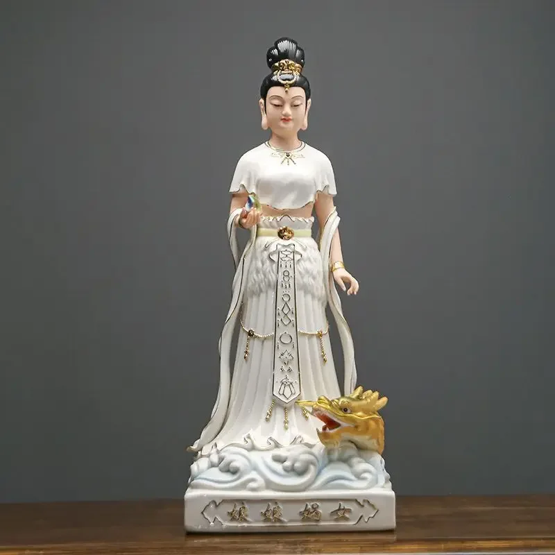 Ceramic Goddess Nuwa Home Devotion Female Buddha Ornament