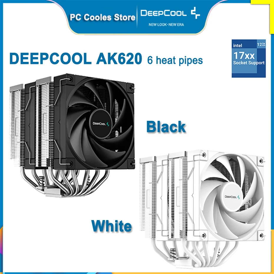 

DEEPCOOL AK620 Black/White 6 Heatpipes CPU Cooler Twin Towers Radiator For Intel 12th Generation LGA1700 2011 115X 1200 AM4