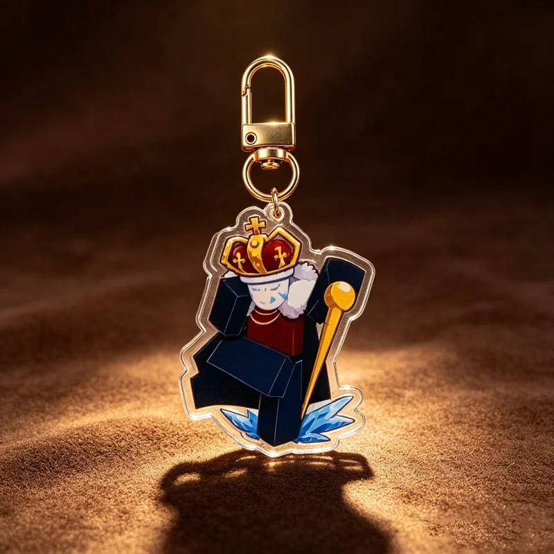 Block Style Cartoon Character Acrylic Keychain, Game Figure Bag Pendant, Clear Acrylic Charm, Backpack Decor Creative Gift for B