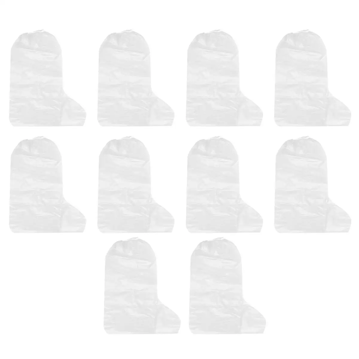 

10 Pcs Waterproof Long Boot Covers Thick Lightweight PE Material Elastic Band Foldable Disposable Shoe Cover Anti Foot Booties