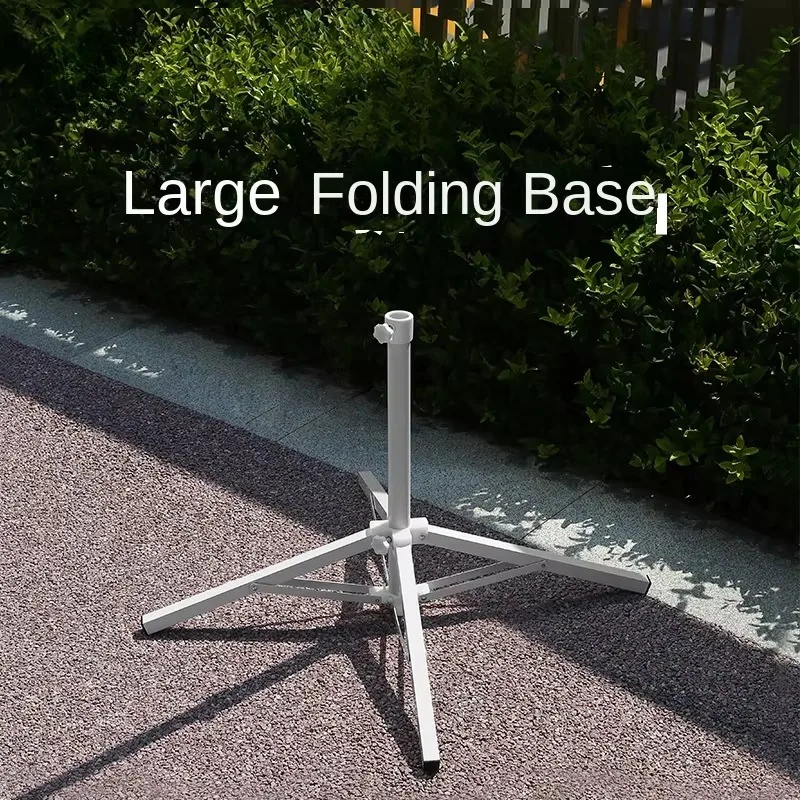 Strong Folding Cross Stand for Travel Outdoor Large Parasol Sun Umbrella with Four-Leg Iron Frame Manual Control