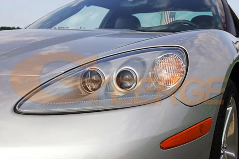 Для Chevrolet Corvette C6 2005-2013: Комплект сверхъярких светодиодных COB-ламп Angel Eyes (кольца Halo) для дневного света