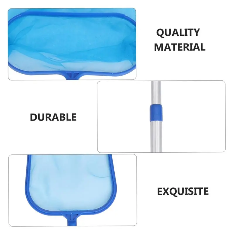X08A Pool Skimmer Net Set Of 3Pcs-Adjustable Telescopic Pole Included-Fine Mesh Design