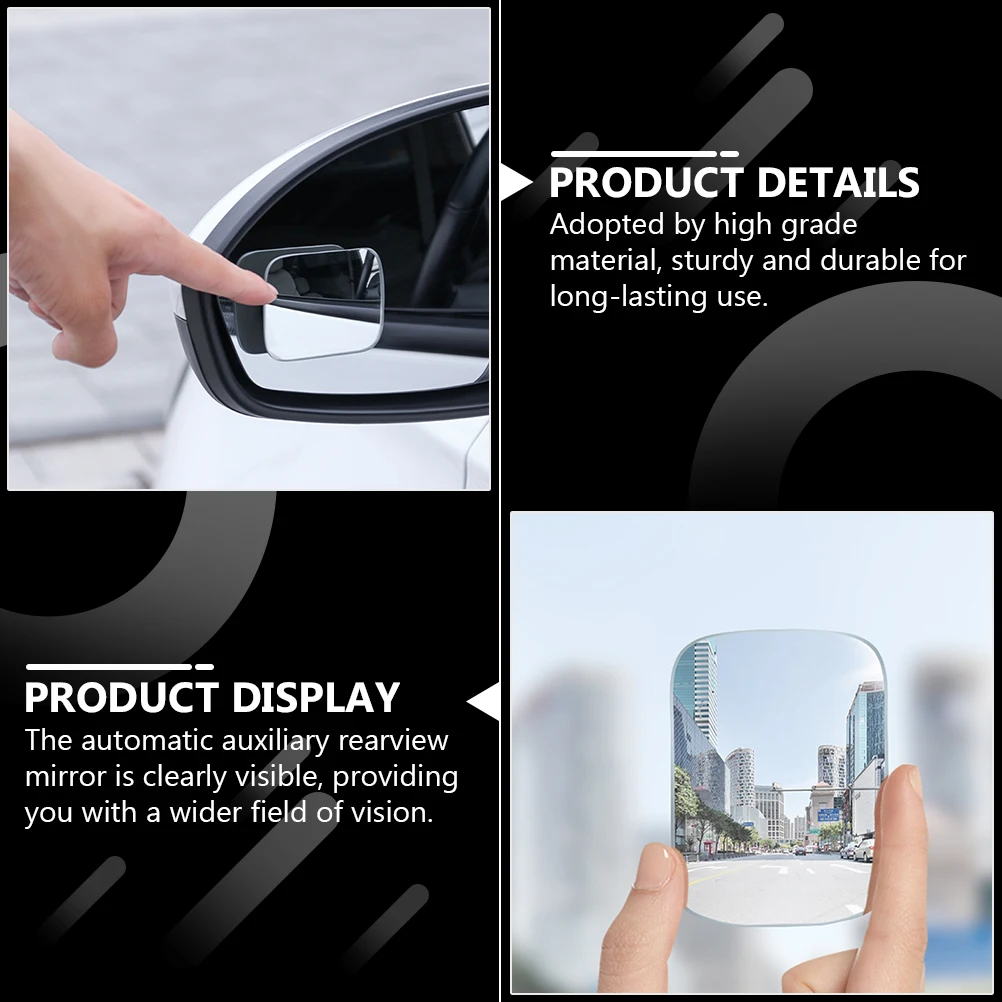 

1Pair High Clear Blind Spot Mirror Adjustable Car Rearview Small Round Mirror Auto Reversing Vehicle Safety Tool
