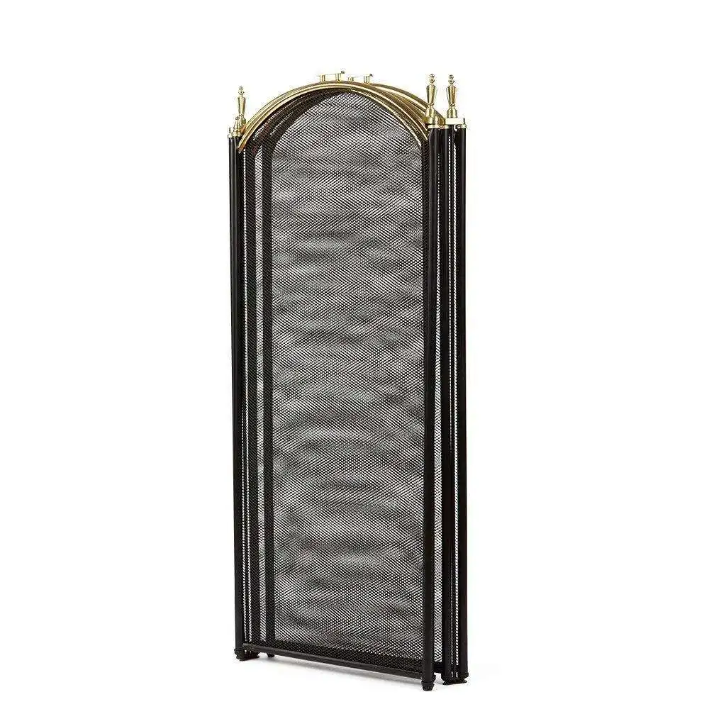 4 Panel Mesh Iron Wire Fireplace Screen Indoor Decorative Fire Pit Spark Guard Screen