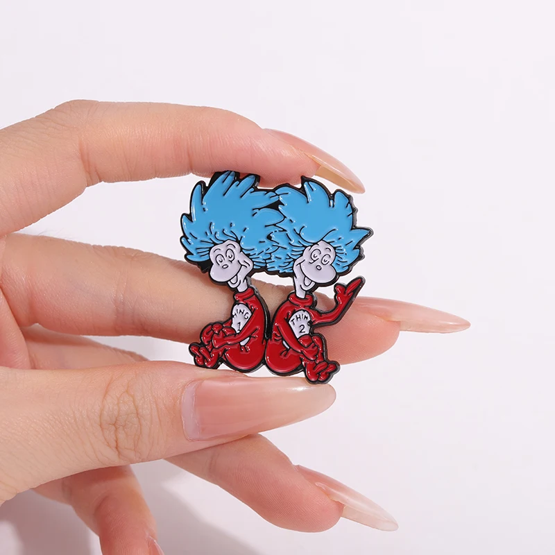 Broches en émail de Collection de personnages de films de dessins animés, broches métalliques personnalisées Dr. Seuss pour vêtements, sac à dos, Badges à revers, bijoux cadeaux