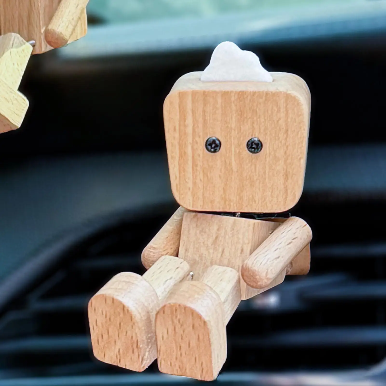 Dashboard Decorations Car Dashboard Wooden Human Figure Decor Display Sculpture Feet Wobbling Ornament For Family Outings
