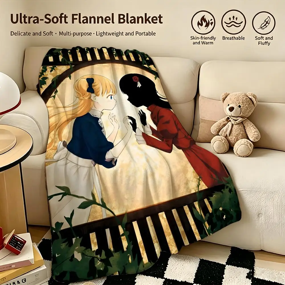 anime S-Shadows House-e Throw Warm Soft Flannel Blanket, Multi-use for Sofa Bed Camping Travel Nap
