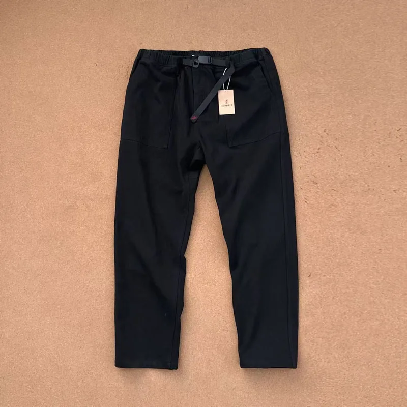 

Сплошной цвет Gramicci, свободные повседневные зауженные брюки для верховой езды, японские мужские и женские брюки в форме конуса с функцией талии, офисные пригородные походные брюки