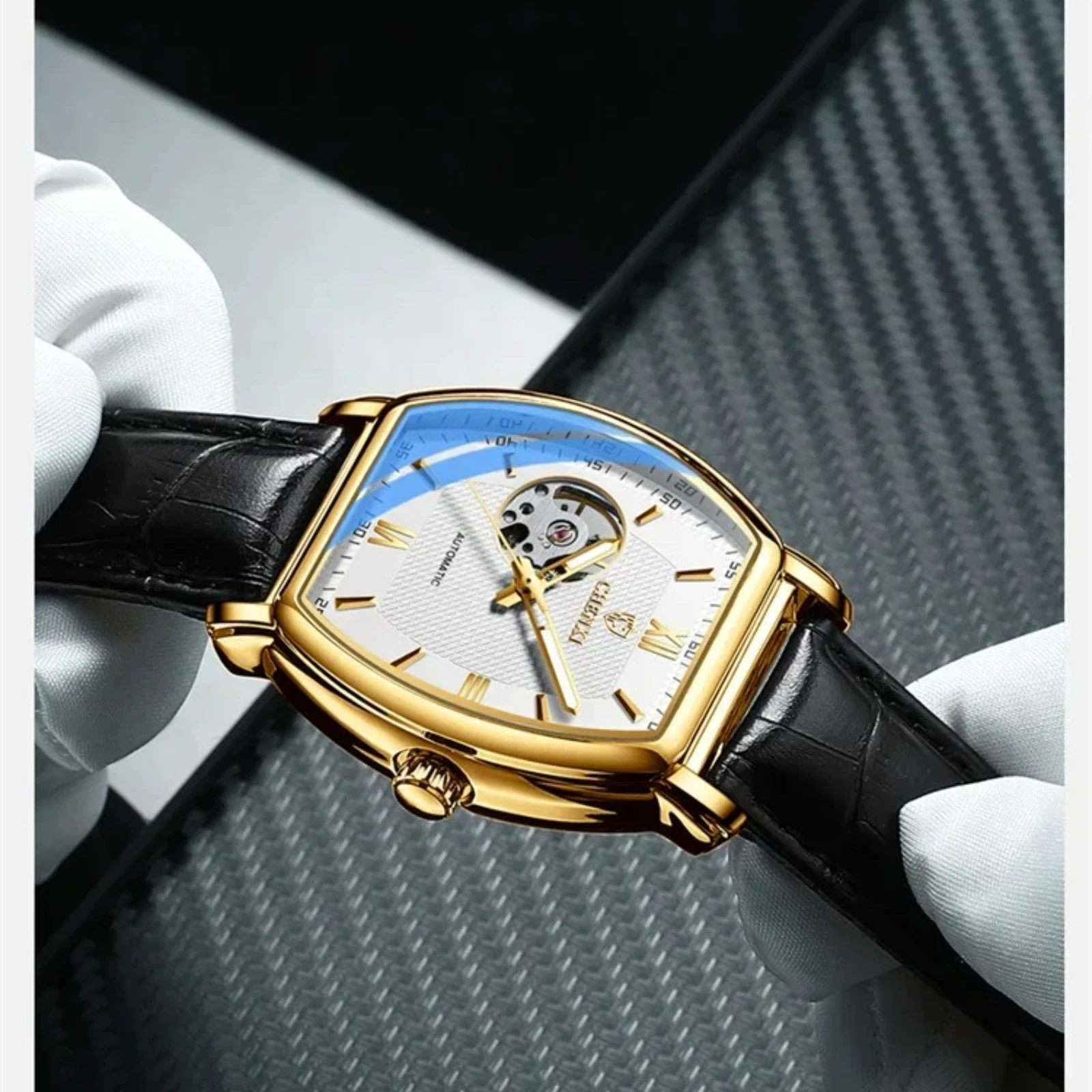 CHENXI 8815 High-end Brand New Fully Automatic Fashionable Wine Barrel Hollow Men's Mechanical Watch Waterproof Watches for Man