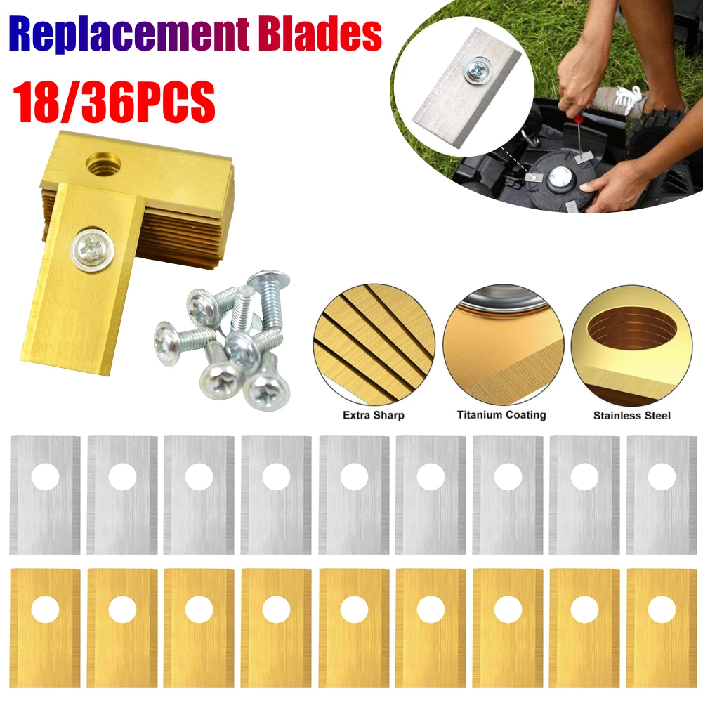 

18/36PCS Replacement Blades Stainless Steel Lawn Mower Cutting Blade Set Single Hole Lawn Mower Blade for Worx Landroid