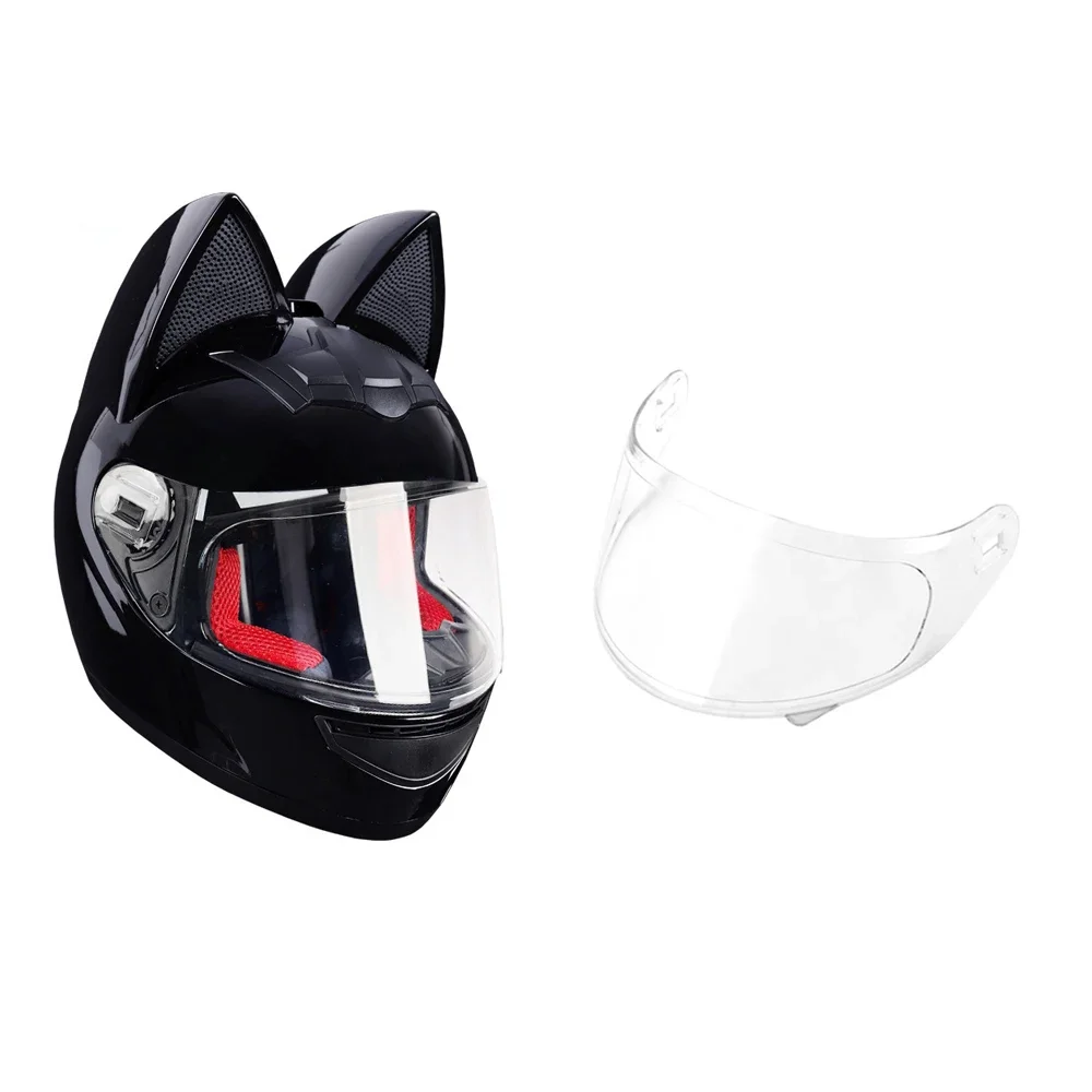 For HNJ Cat Ear Motorcycle Helmet Lens Full Face Moto Helmet Visors Transparent Colorful Easy To Install Multipurpose