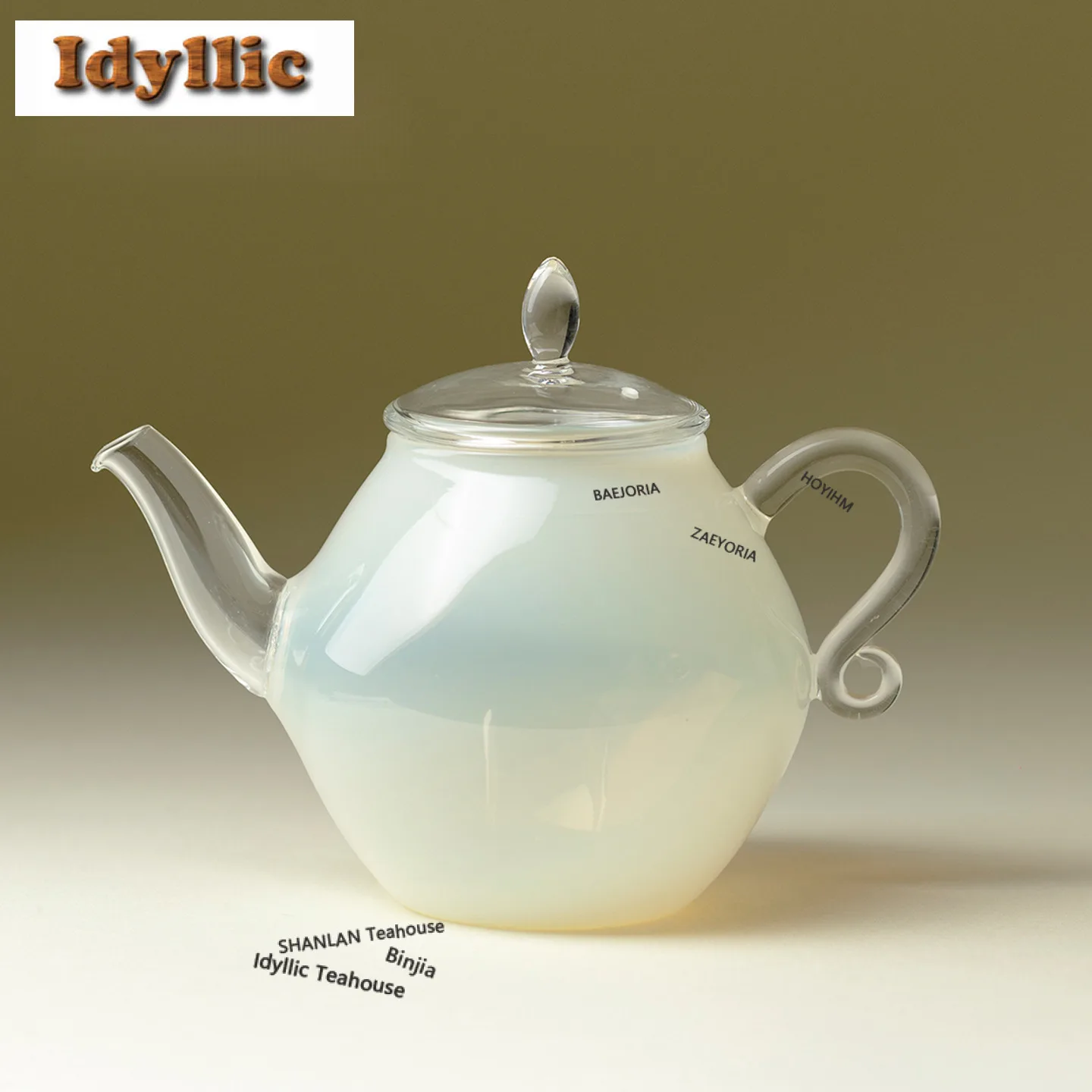 Tetera de Vidrio Ice Jade de 175 ml, Tetera de Boutique con Infusor, Tetera para Remojar Té con Filtro, Accesorios para Bebidas, Decoración