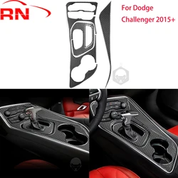 For Dodge Challenger 2015UP+ Refit Carbon Fiber Car Interior Driver Center Console Trim Cover Forged Carbon Accessories Stickers