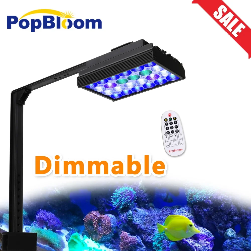 

PopBloom Dimmable Marine Aquarium LED Lighting Seawater LED Aquarium Lamp for 40-60cm Saltwater Coral Fish Tank Aquarium Light