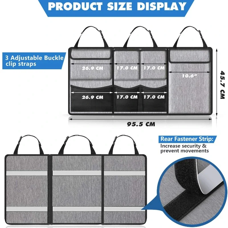 Universal Car Organizer Auto Storage Car Trunk Bag Universal Large Capacity Backseat Storage Bag Cargo Holder Pocket Organizers