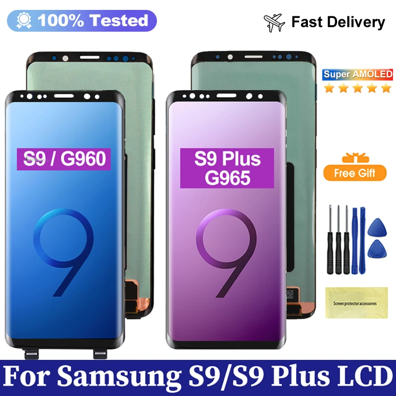 

Super AMOLED LCD For Samsung Galaxy S9 S9 Plus LCD Display Touch Screen Digitizer For Samsung S9+ SM-G965F SM-G960F Display