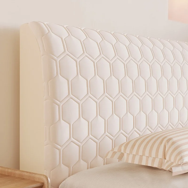 New Latex Ice Silk Headboard Cover All Seasons Thickened Quilted Anti-Collision Dustproof Soft Padded Headboard Protector Cover