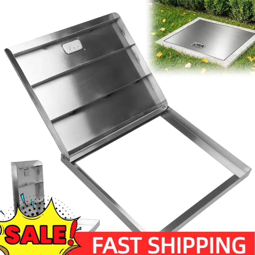 

Люк-дверца из нержавеющей стали с ручкой, усиленная металлическая инспекционная крышка для подвалов, патио, дворов, оконных колодцев