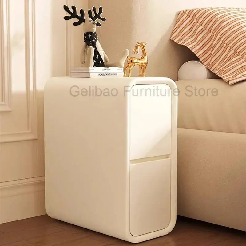 Economia de espaço armazenamento estreito mesa de cabeceira quarto cabeceira canto bonito na moda decoração barato mesa mesitas de noche móveis para casa