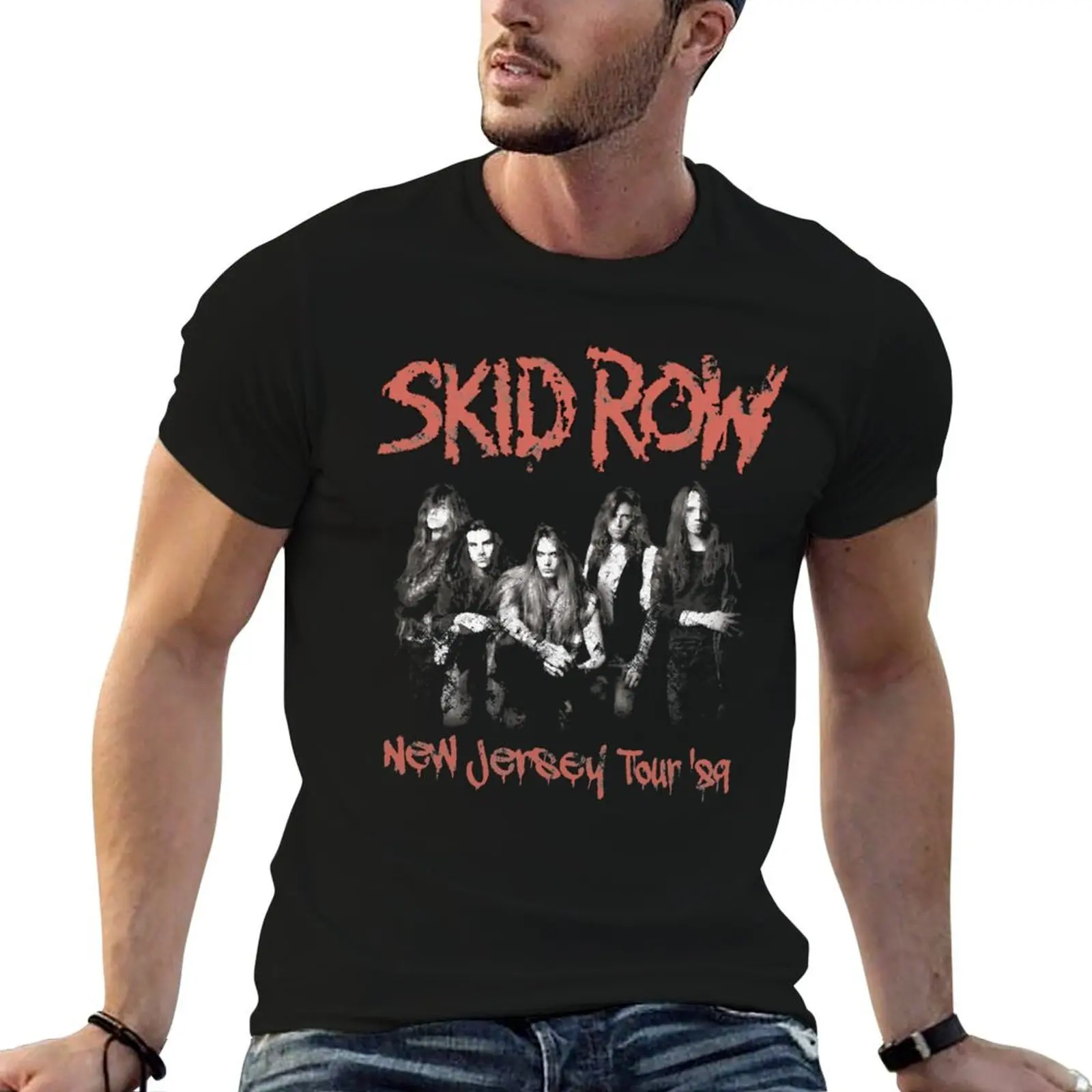 Best Seller classic Rock n Roll Hard Rock Sleaze Heavy Metal Skid Row Tour 89 T-Shirt Basic Casual Short Sleeve Cotton Shirt