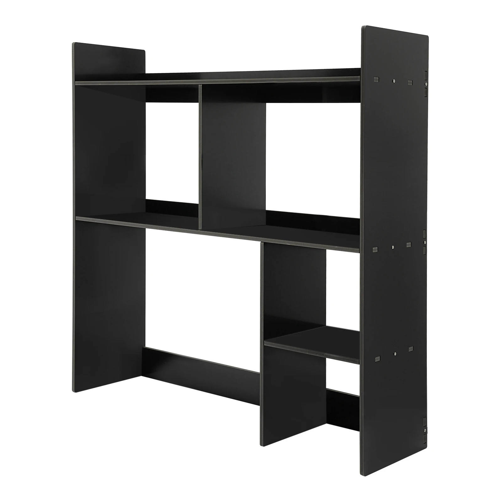 3-Tier Desktop Bookshelf 90*25.4*90cm with 5 Compartments of Different Sizes Simple and Elegant