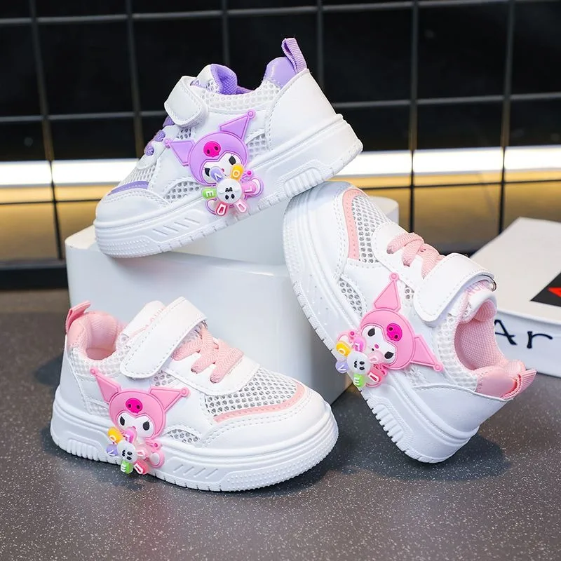 

2024, весна-лето, Kawaii Sanrio, аниме Kuromi, детская повседневная обувь для досок, милые дышащие кроссовки принцессы для девочек и мальчиков, подарки