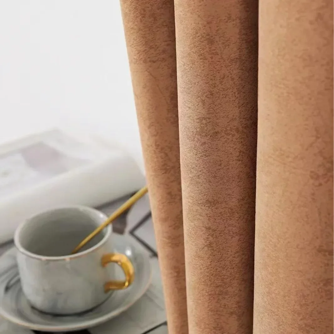 

High Shading Light Luxury Bedroom Blackout Curtains Large Area Living Room Curtain Simple Room Sunscreen Drape Thick Drapes