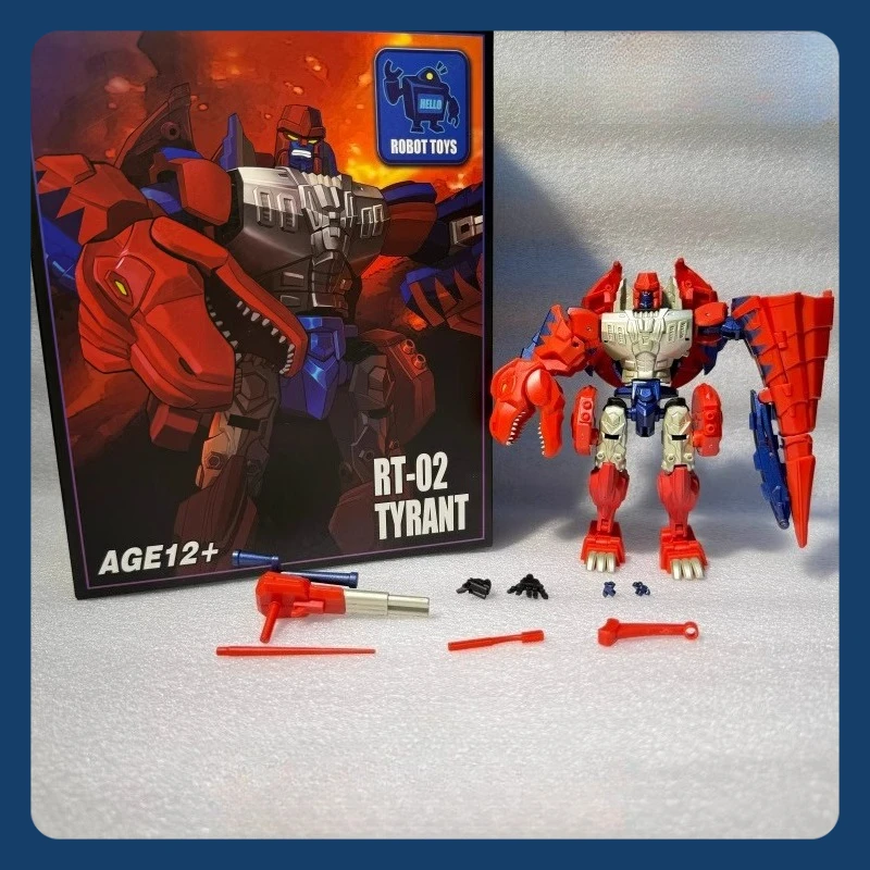 

In Stock Transformers RT-02R Bloodthirsty Red Tyrannosaurus Rex Small Proportion Transformation Toys Model Figure Gift