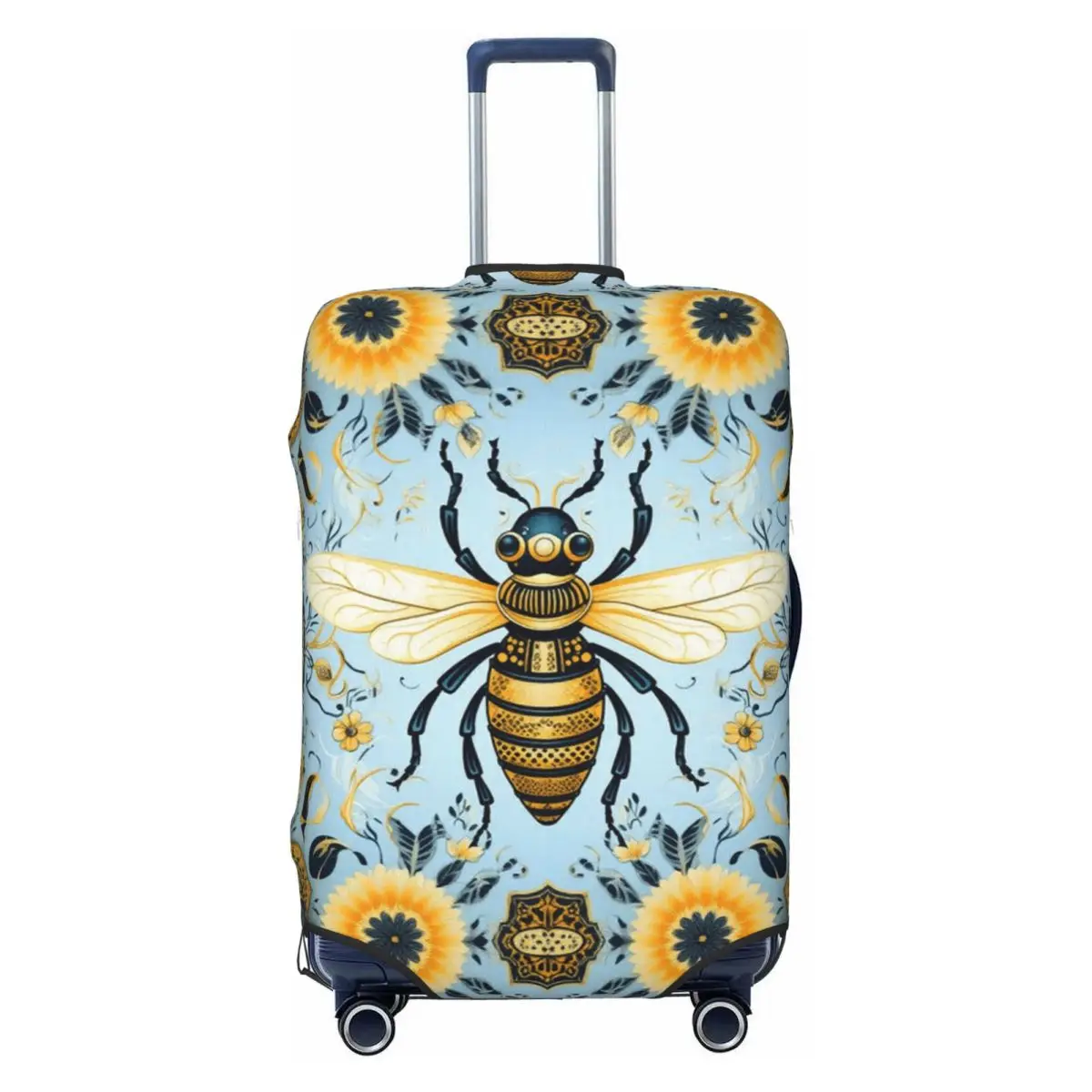 

Чехол для багажа с милыми пчелами и цветами, эластичные защитные чехлы для дорожных чемоданов, подходят для 18-32 дюймов