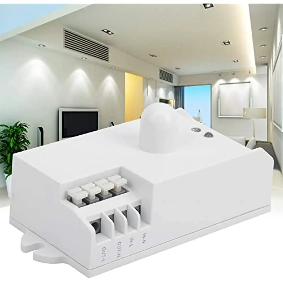 AC 85-250V Microwave Sensor Switch 5.8G Motion Sensor Light Switch High Sensitivity Long Distance Motion Detector