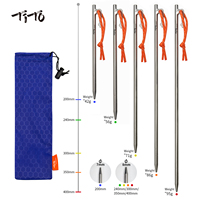 TiTo Titanium Alloy Tent Pegs Outdoor Camping Tent Nail Anti-bending Heavy Duty Canopy Titanium Tent Stake 20/24/30/35/40cm