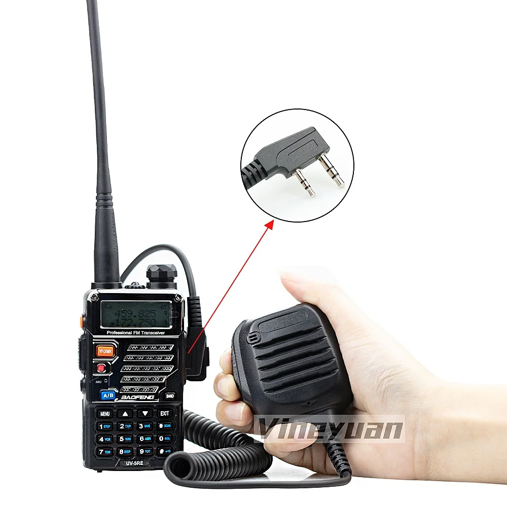 KMC-45 2 PIN PTT Hand Shoulder Speaker Microphone Replace for Kenwood TK2402 TK2200 TK3300 TK2312 TK3312 NX220 NX320 NX240 Radio