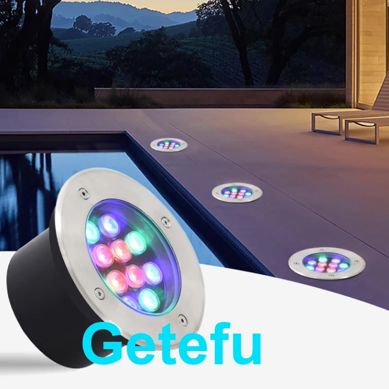 Fernbedienbare RGB LED-Gartenbeleuchtung, Wasserdichte 9W/18W IP67 Outdoor Bodeneinbauleuchte für Gartenwege – Detail 11